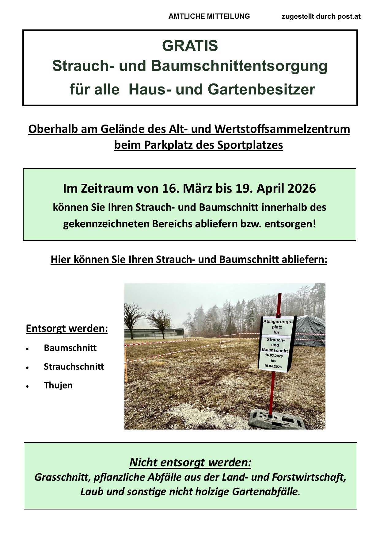 Gratis Strauch- und Baumschnittentsorgung